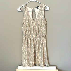 Green, pink, yellow, and white dress